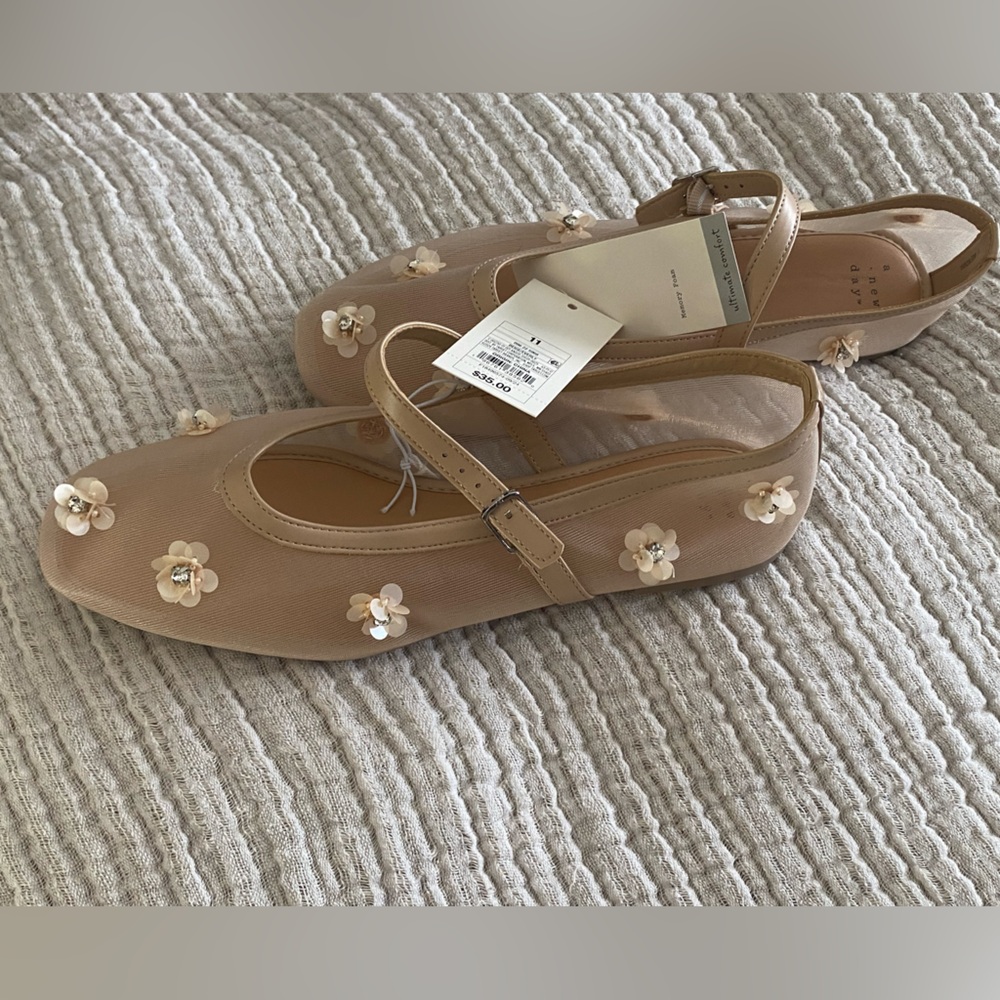 a new day Cream Floral Embellished Flats - Picture 4 of 5